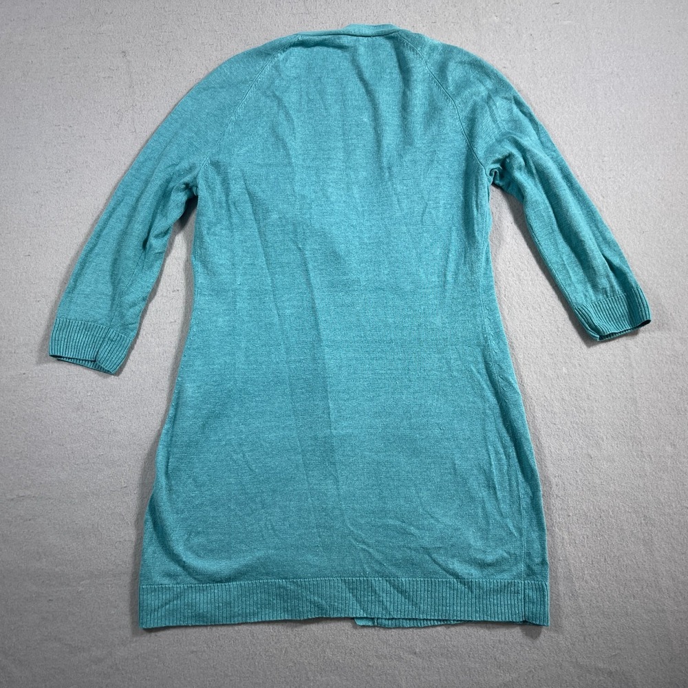 Lafayette 148 New York Cardigan Sweater Duster Knit Linen Women Small Size Blue - Picture 8 of 9